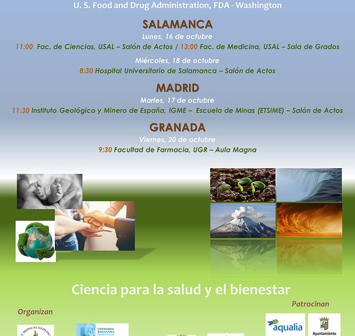 II Jornadas de Geología Médica en España. Ciencia para la salud y el bienestar. Salamanca, Madrid, Granada. Octubre 2017.